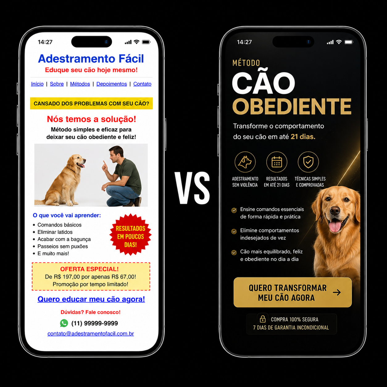 Comparativo pet — Sem vs Com Agente24hrs